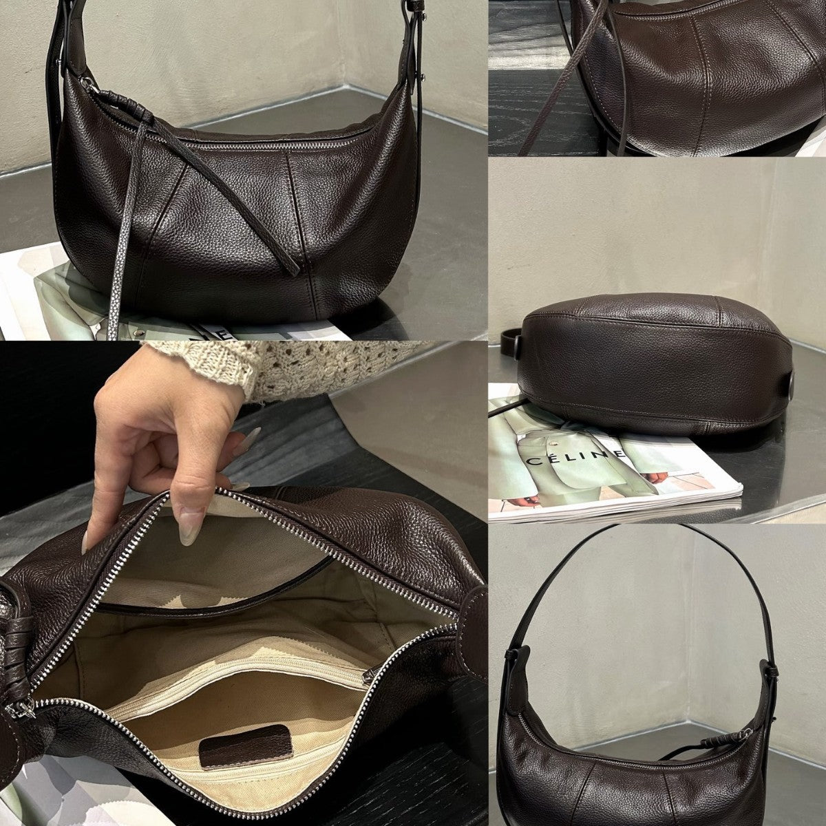 Sarah Express Top-Grain Cowhide Dumpling Crossbody Bag