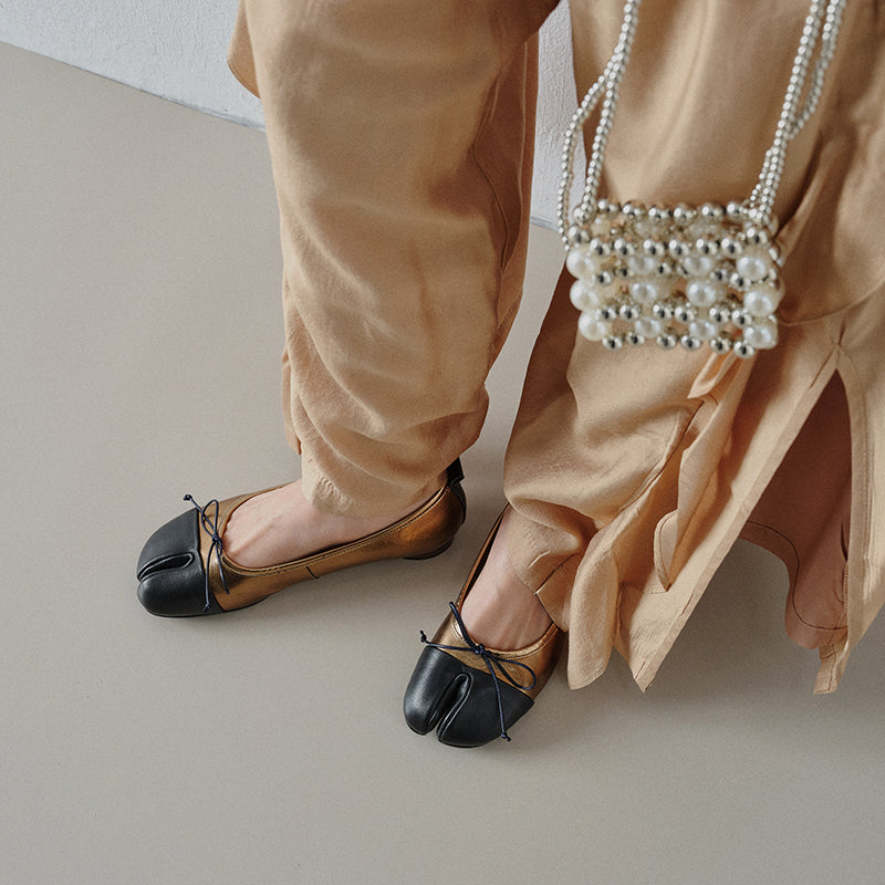 Sarah Express Split-Toe Tabi Bow Ballet Flats