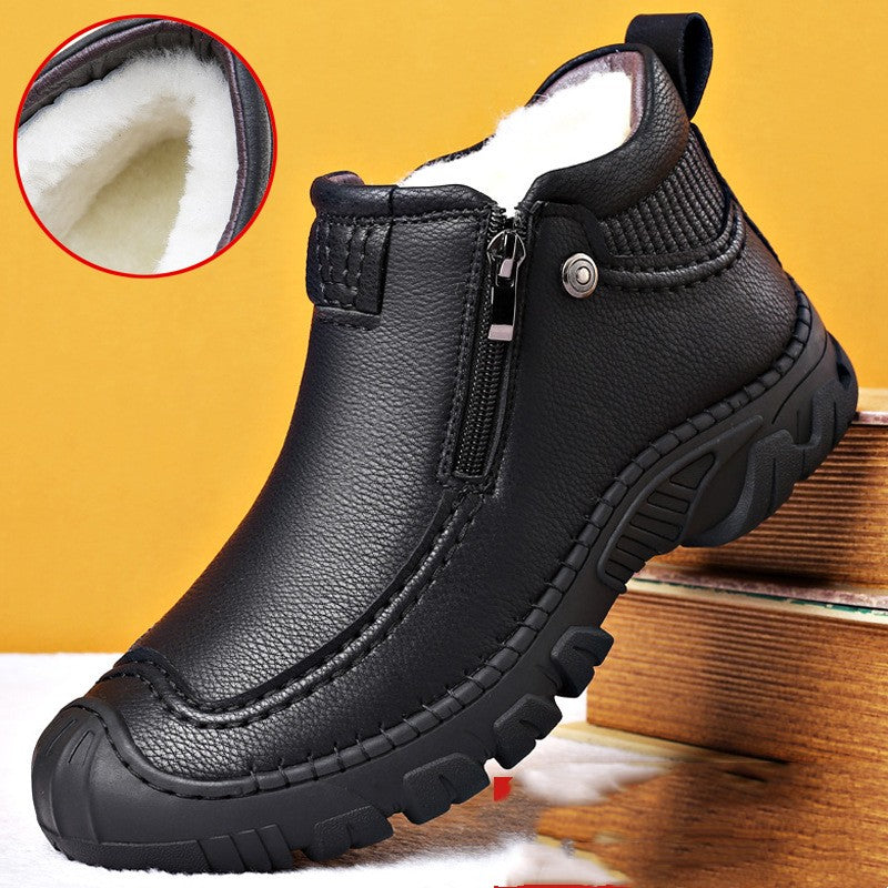 Sarah Express Men's Plush Lined Casual Zipper Flats