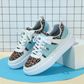 Sarah Express Platform Sneakers with Leopard Pattern Detail White leopard pattern