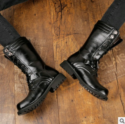 Sarah Express Men's Military Style Mid-Calf Combat Boots