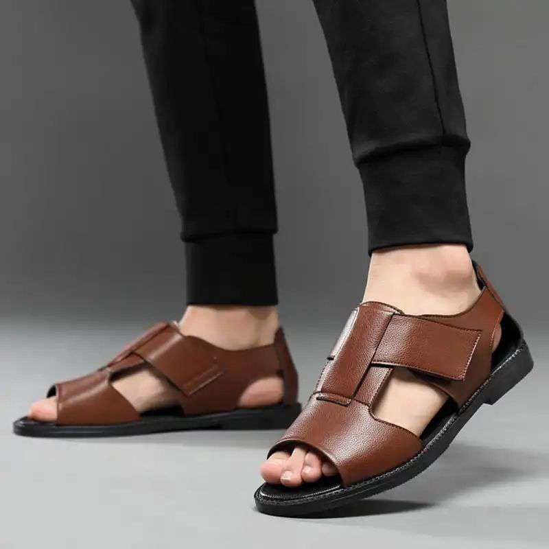 Sarah Express Men's Casual Open Toe Leather Sandals