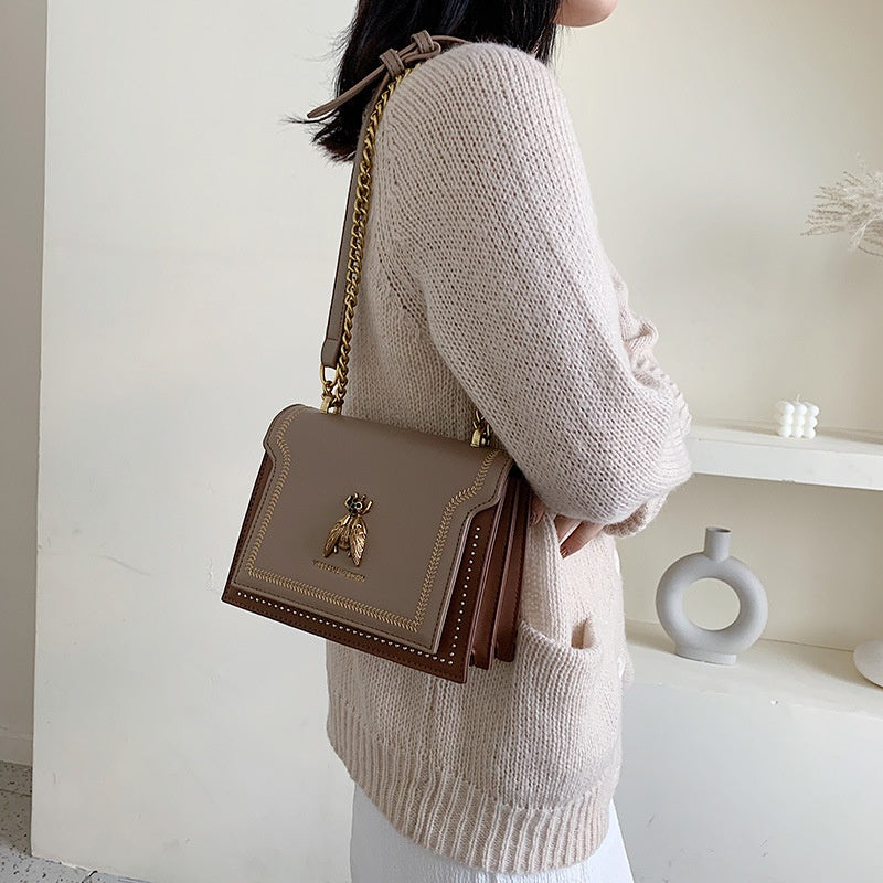 Sarah Express Small Square Crossbody Bag with Bee Detail