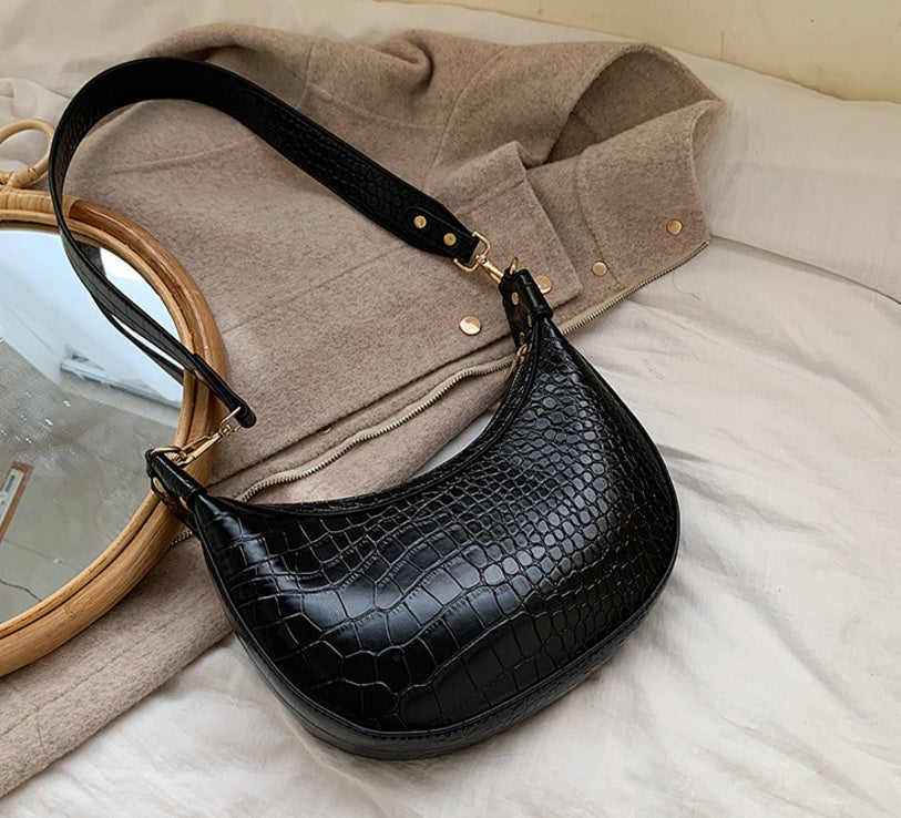Sarah Express Crocodile Pattern Dumpling Shoulder Bag