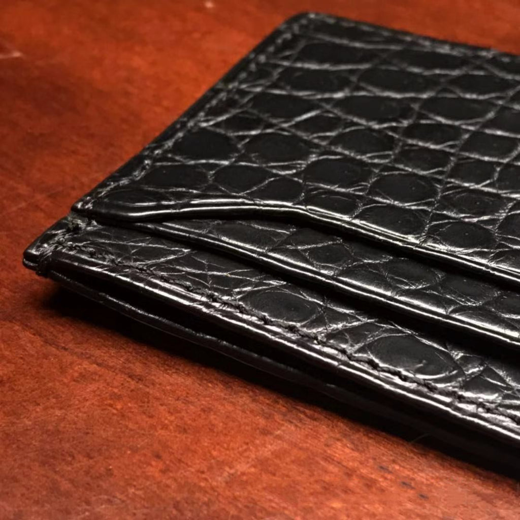 Sarah Express Crocodile Pattern Genuine Leather Card Wallet