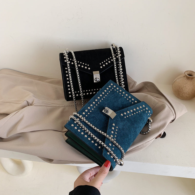 Sarah Express Studded Flap Messenger Shoulder Bag