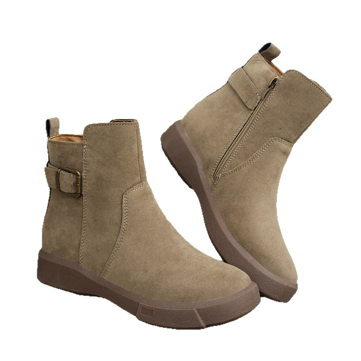 Sarah Express Women's Round Toe Suede Ankle Boots