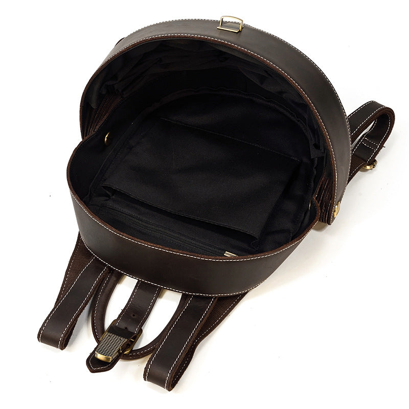 Sarah Express Vintage Leather Beetle Shell Backpack