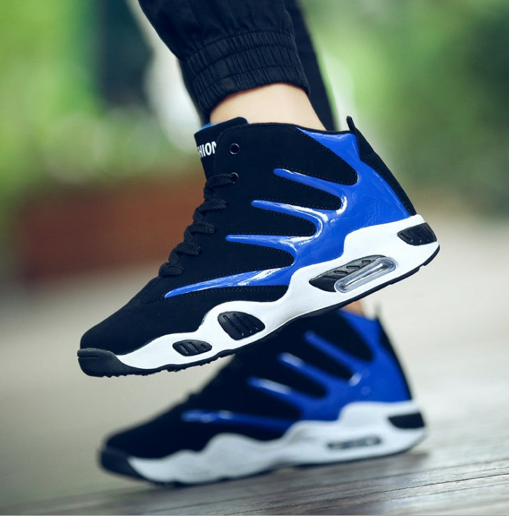 Sarah Express Men's High-Top Air Cushion Basketball Sneakers Blue