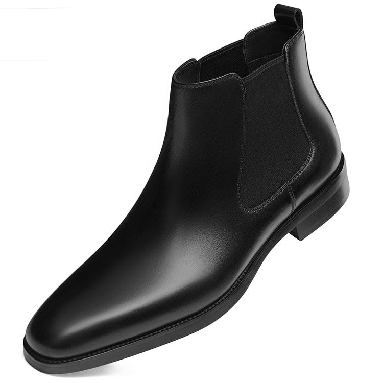 Sarah Express British Square Head Leather Ankle Boots