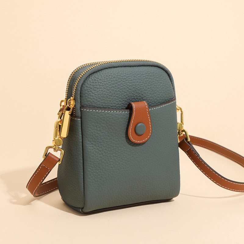 Sarah Express Lychee Pattern Small Leather Crossbody Bag