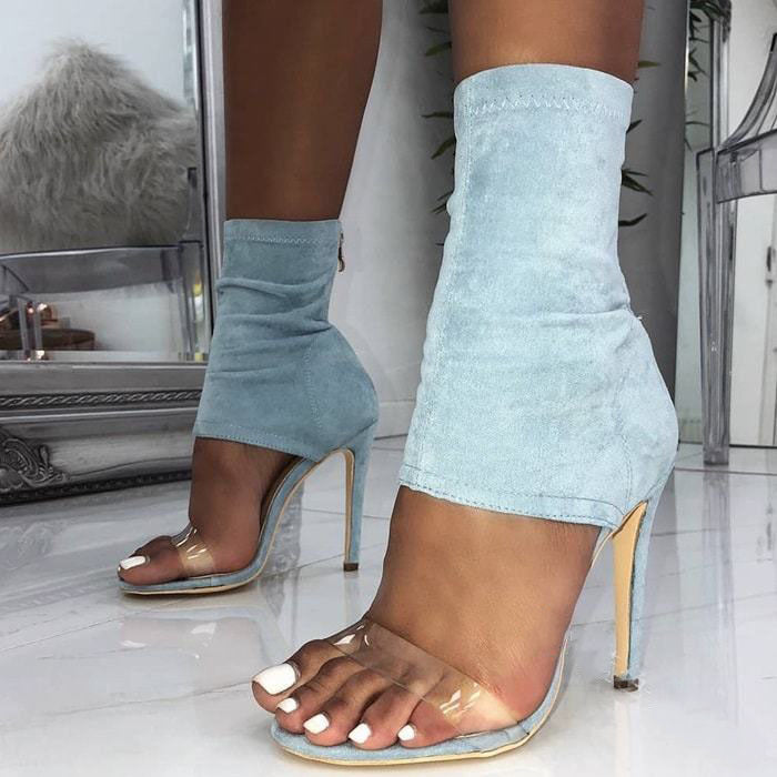Sarah Express Back Zipper Stiletto Heel Sandals