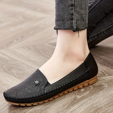 Sarah Express Women's Round Toe Slip-On Flat Shoes Black