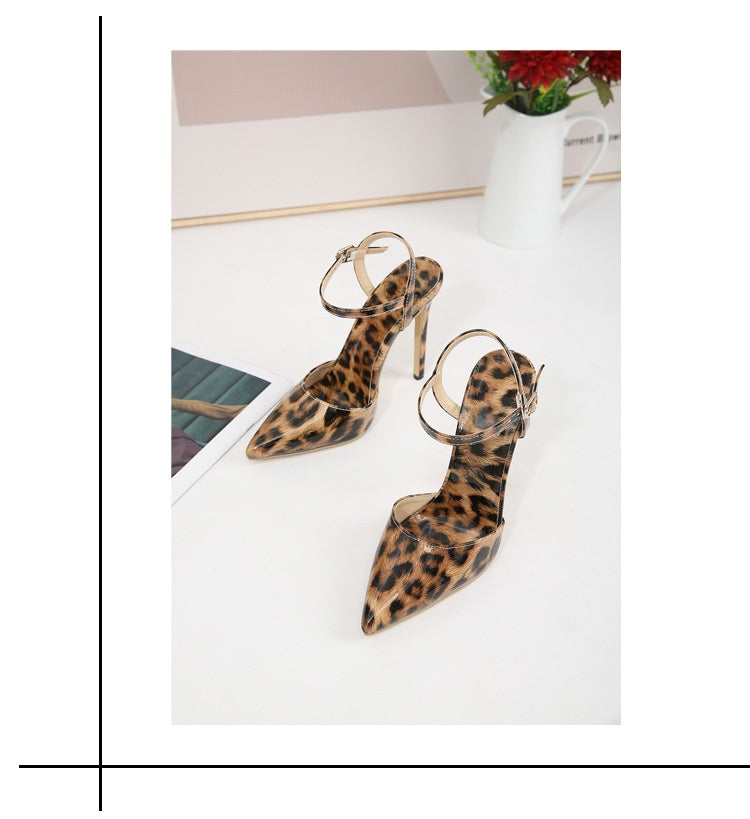 Sarah Express Leopard Print Pointed Toe Stiletto Heels