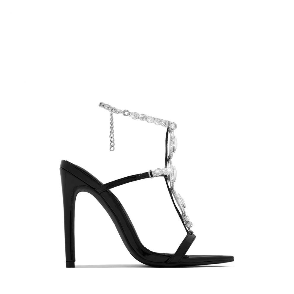 Sarah Express Rhinestone Stiletto Pointed-Toe Heeled Sandals