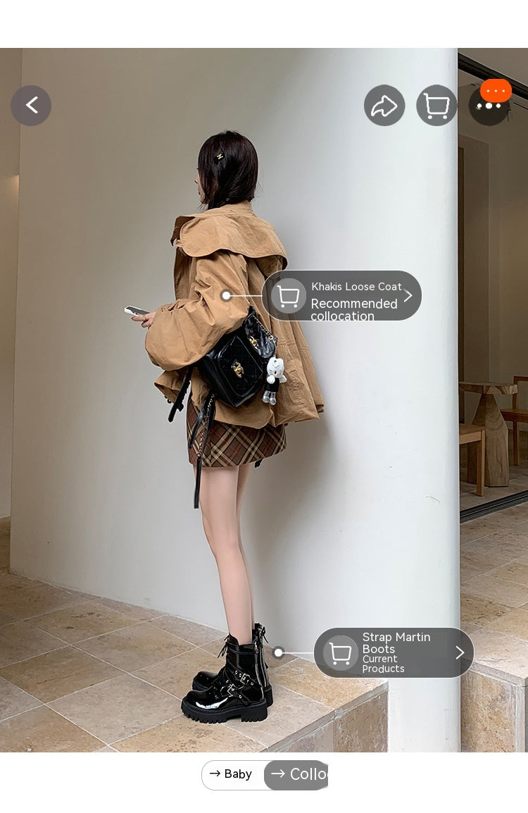 Sarah Express French Style Buckle Platform Motorcycle Boots