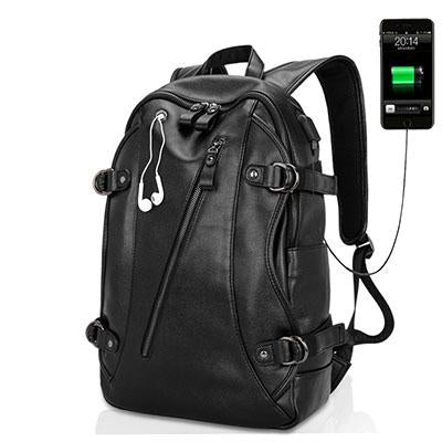 Sarah Express Ergonomic USB Charging Leather Backpack default