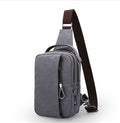 Sarah Express Canvas Crossbody Bag with Adjustable Strap Gray