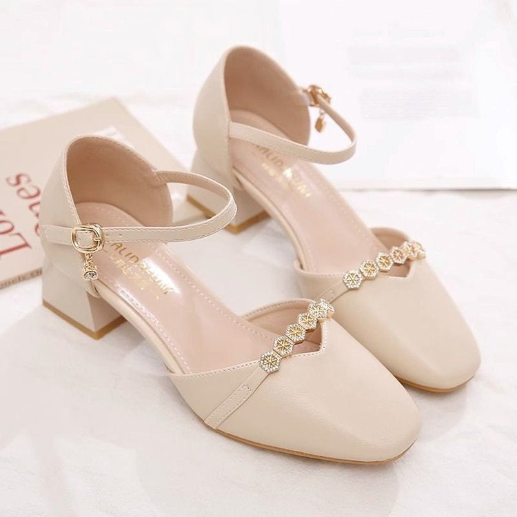 Sarah Express Slingback Square-Toe Mid-Heel Pumps