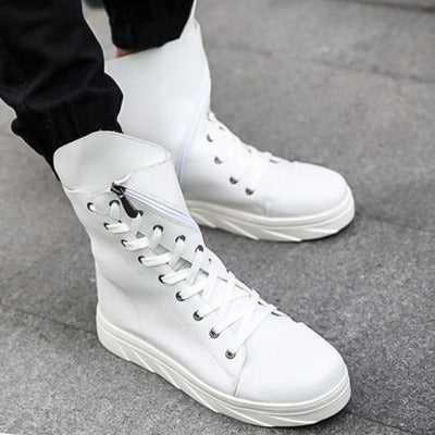 Sarah Express High Top Lace Up Martin Boots White