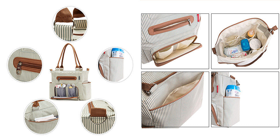 Sarah Express Large Capacity Multi-Piece Diaper Tote Bag