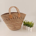 Sarah Express Handmade Woven Straw Oval Handbag Brown
