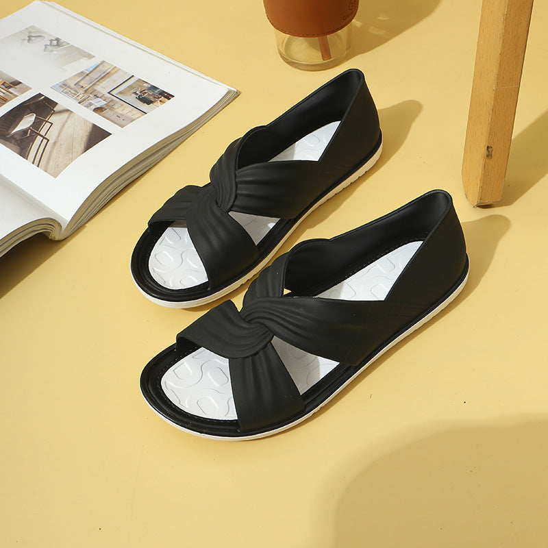Sarah Express Women's Casual PVC Flat Sandals