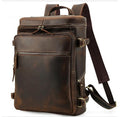 Sarah Express Structured Brown Leather Commuter Backpack Brown
