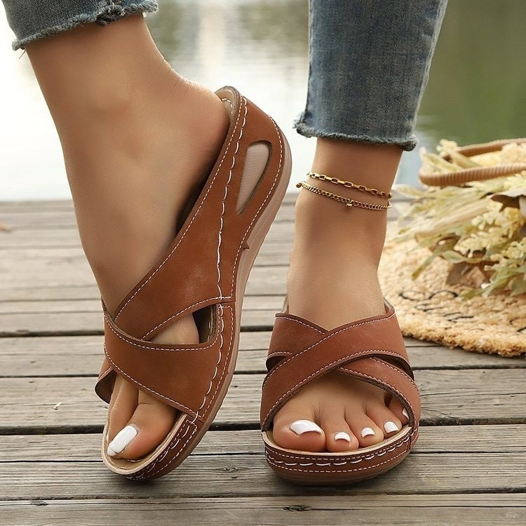Sarah Express Lightweight Round Toe Slip-On Beach Sandals