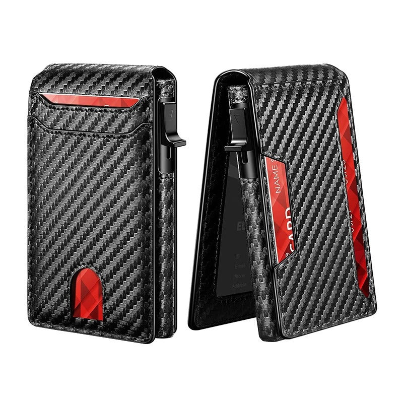Sarah Express Minimalist Slim Genuine Leather Card Holder