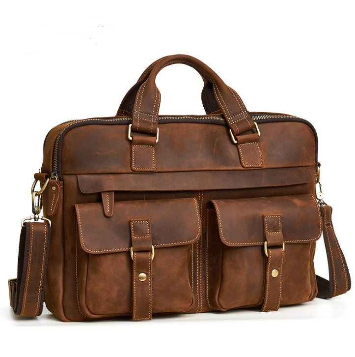 Sarah Express Retro Cowhide Business Laptop Briefcase