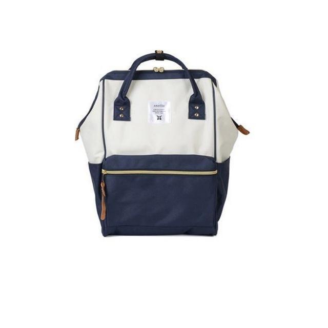 Sarah Express Japanese Style Structured Zipper Backpack Blue