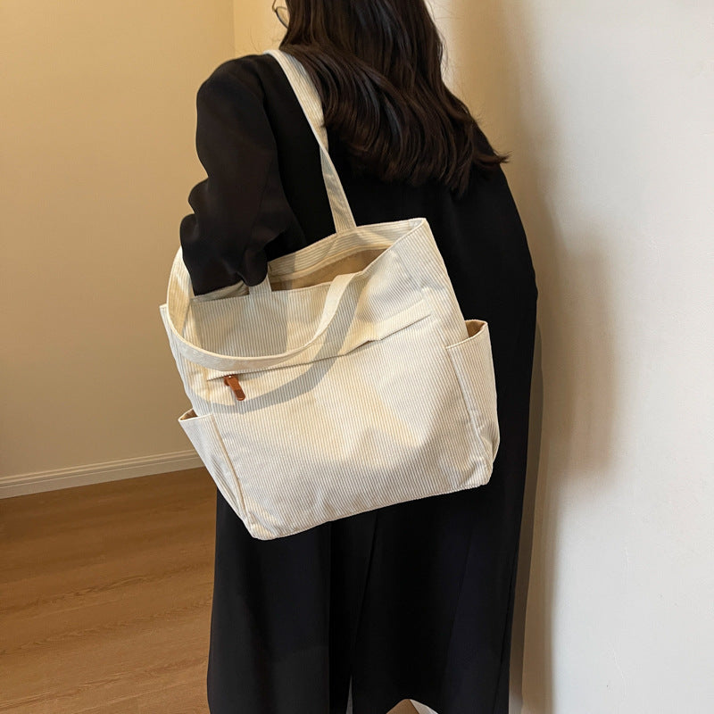 Sarah Express Urban Minimalist Patchwork Fabric Tote Bag
