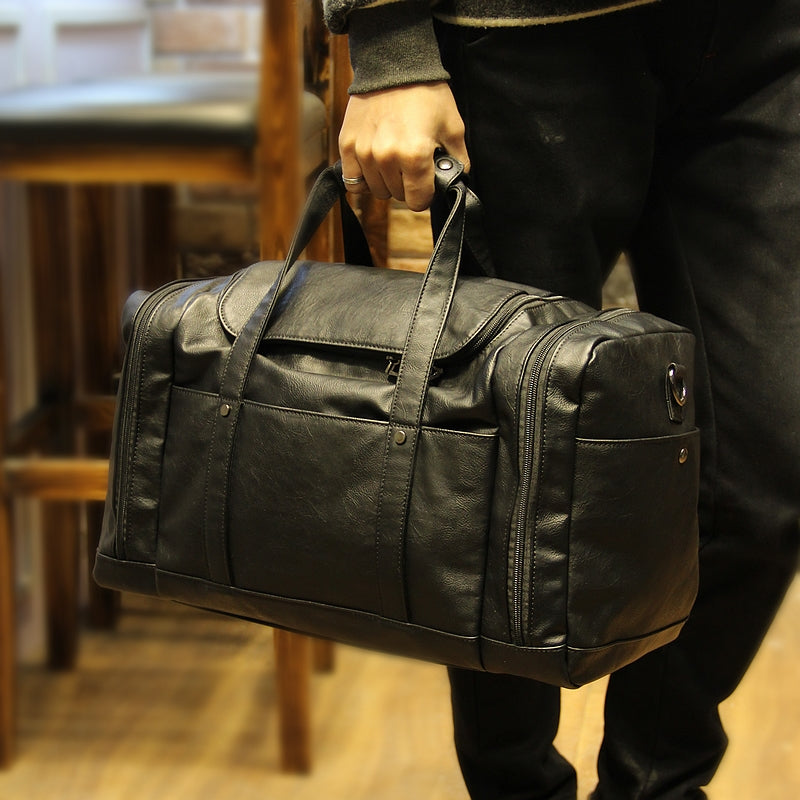Sarah Express Structured Black Travel Duffle Bag