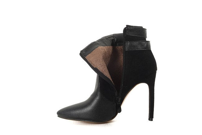 Sarah Express Retro Rivet Stiletto Ankle Boots
