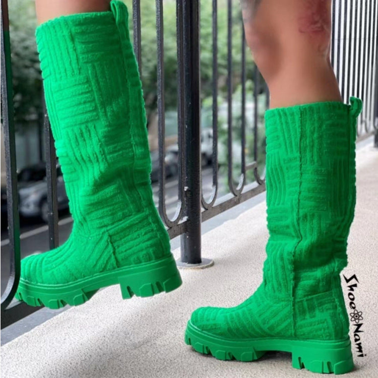 Sarah Express Mid Calf Platform Fashion Boots