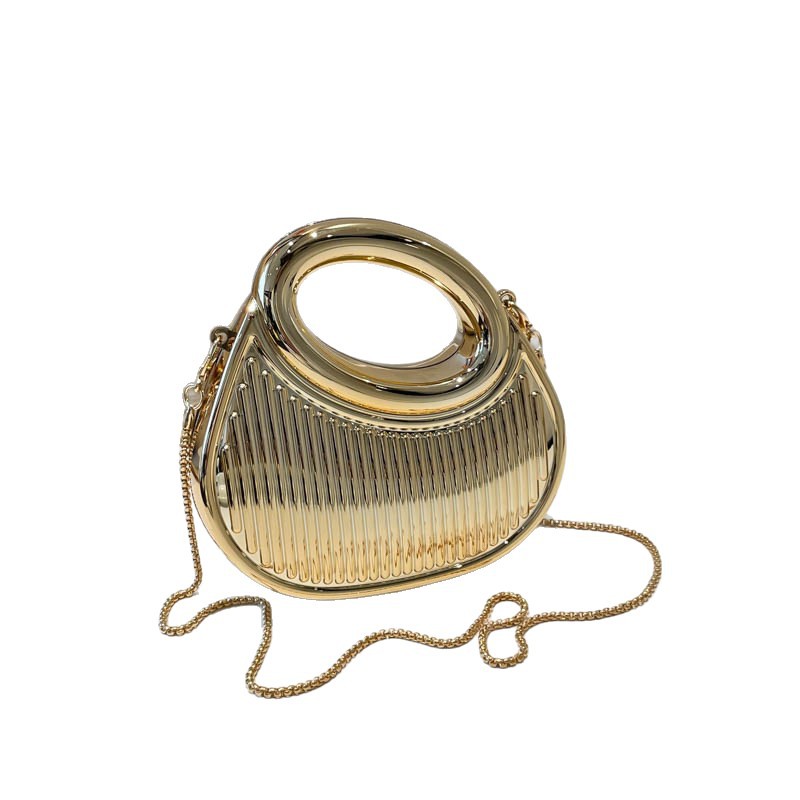 Sarah Express Embossed Crescent Chain Crossbody Bag