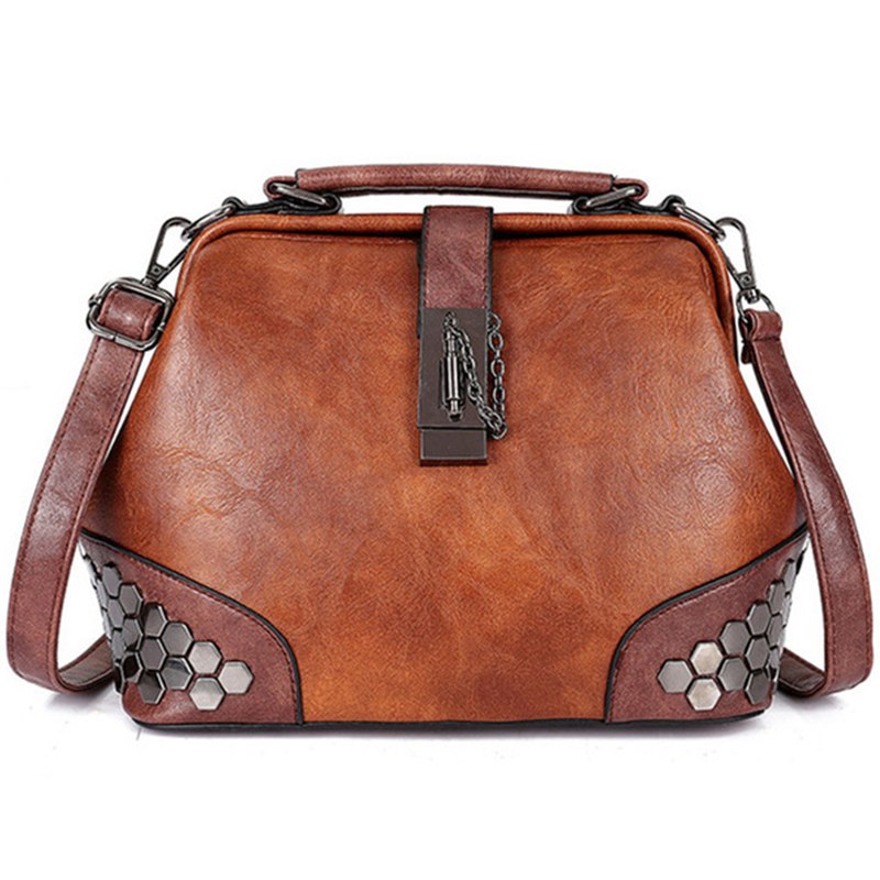 Sarah Express Vintage Rivet Doctor Crossbody Bag