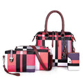 Sarah Express Plaid Pattern Multi-Piece Handbag Set Pink