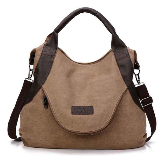 Sarah Express Women's Retro Canvas Crossbody Bag – Minimalist Vintage Shoulder Handbag for Daily Commute