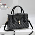 Sarah Express Textured Retro Print Crossbody Bag Black