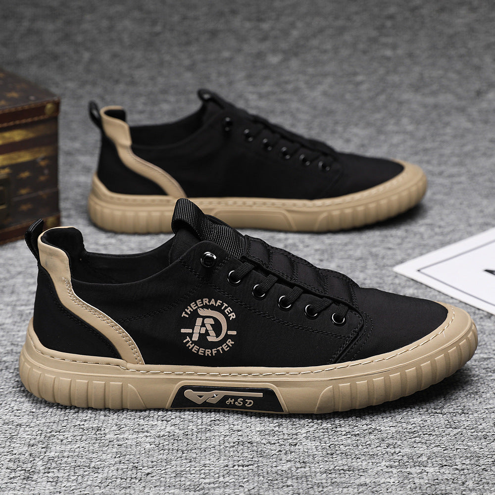 Sarah Express Men's Casual Canvas Low Top Sneakers Black