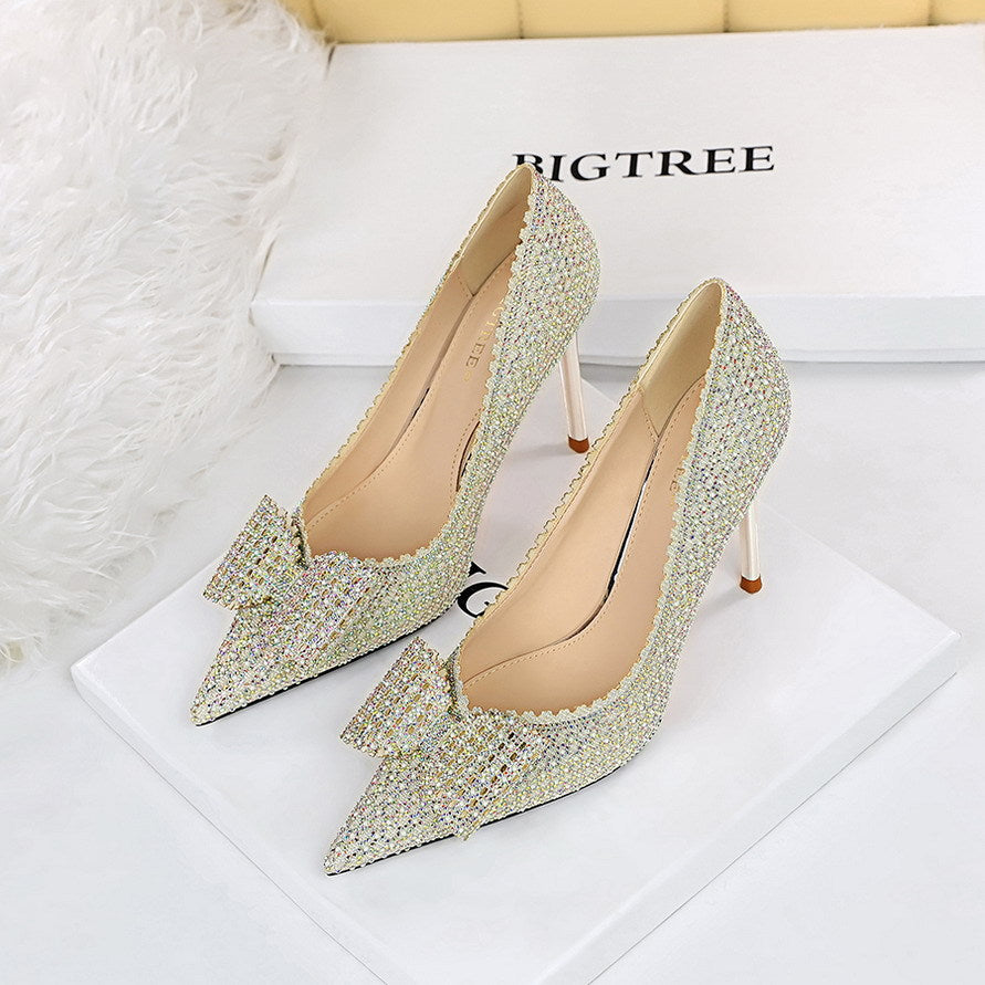 Sarah Express Rhinestone Sequin Pointed-Toe Stiletto Party Pumps