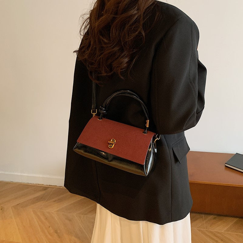 Sarah Express Vintage Patchwork PU Leather Crossbody Bag
