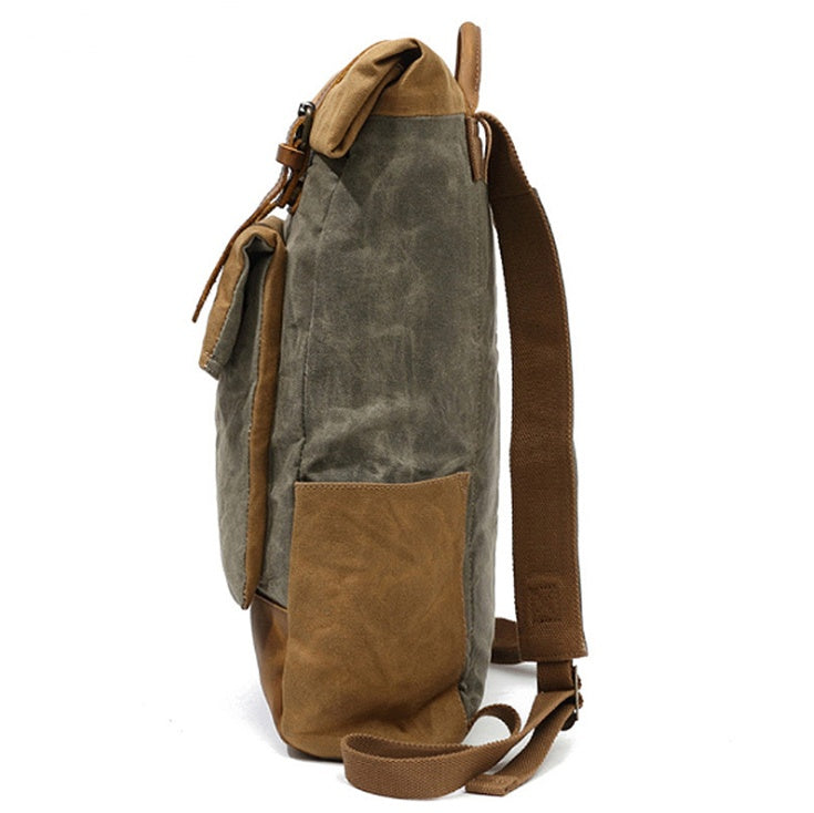 Sarah Express Retro Canvas Roll Top Backpack