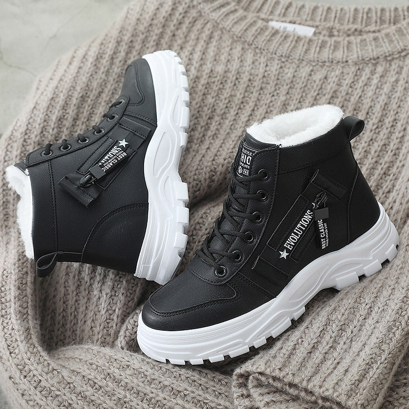 Sarah Express Fleece Lined Lace-Up Winter Boots Black