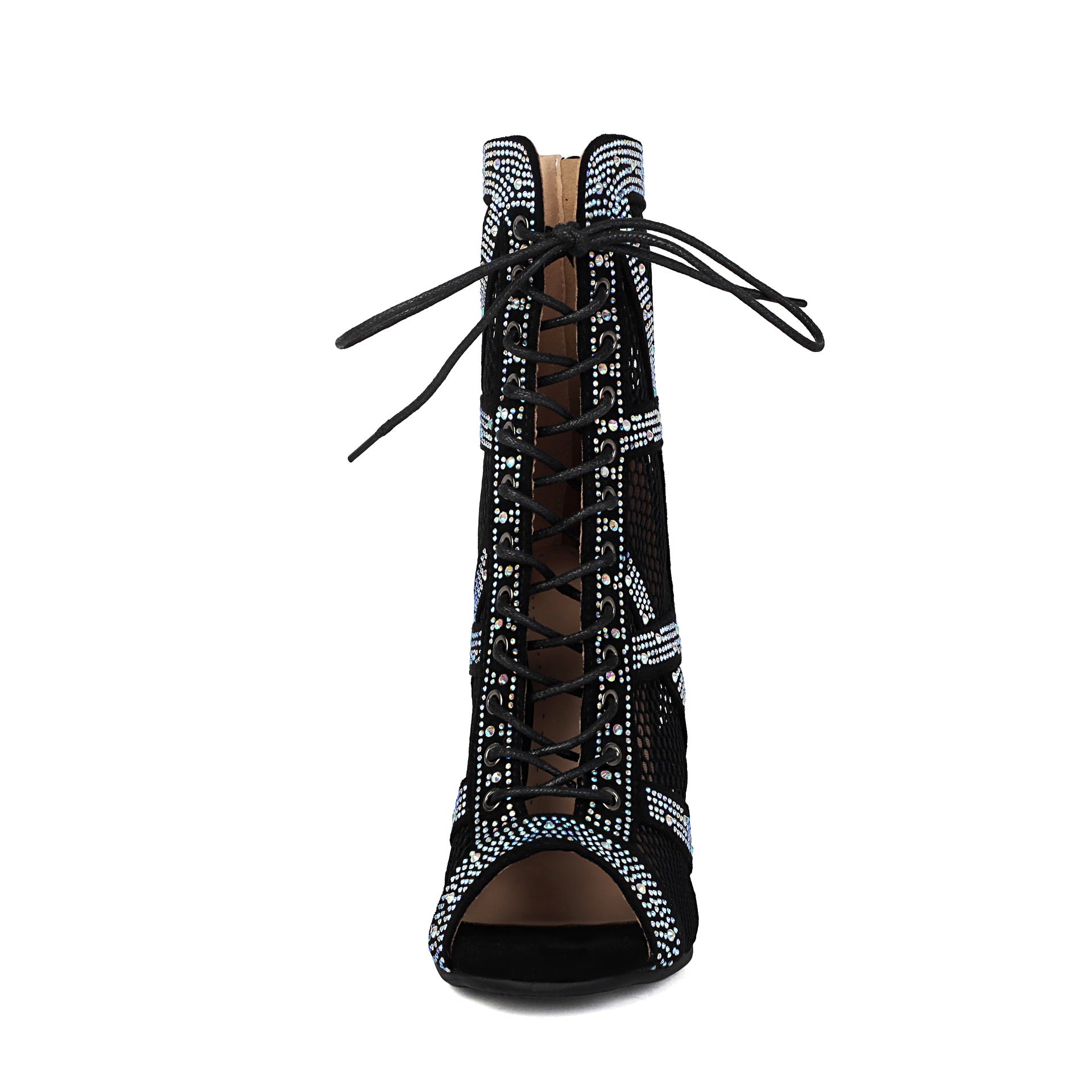 Sarah Express Sparkling Rhinestone Mesh Dance High Heels