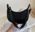 Sarah Express Crocodile Pattern Dumpling Shoulder Bag Black