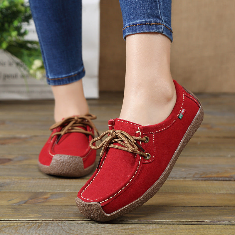 Sarah Express Women's Suede Platform Slip-On Flats