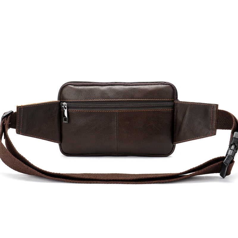 Sarah Express Leather Belt Bag with Zipper Pockets